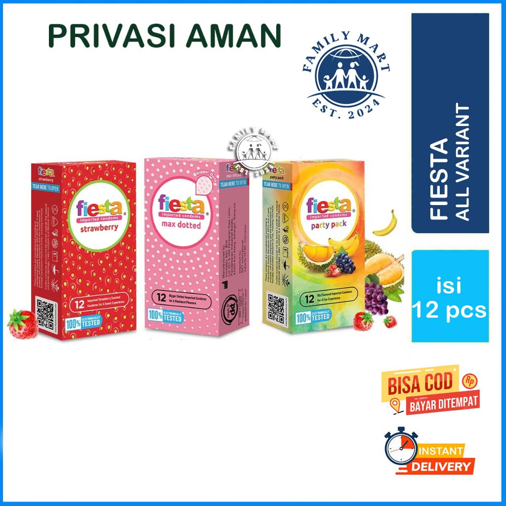 [PRIVASI AMAN | 12PCS] Kondom Fiesta Isi 12 Pcs (Max Dotted / Delay / Ultra Thin / Ultra Safe / Grap