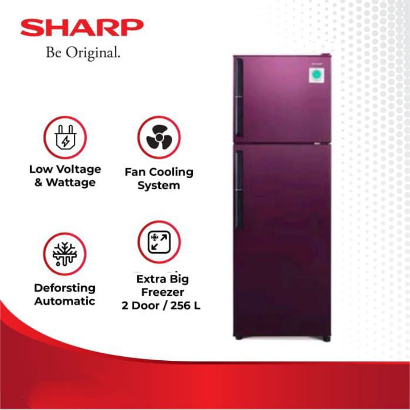 Kulkas 2 Pintu SHARP 256 Liter SJ-326GC SD/SR