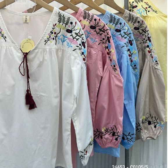 Cotton Store || Hawai - Flora Bordir | Atasan Wanita Lengan Panjang |