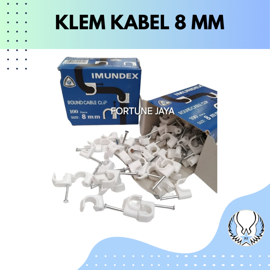 KLEM KABEL 8MM / ROUND CABLE CLIP 8mm / Klem kabel Putih