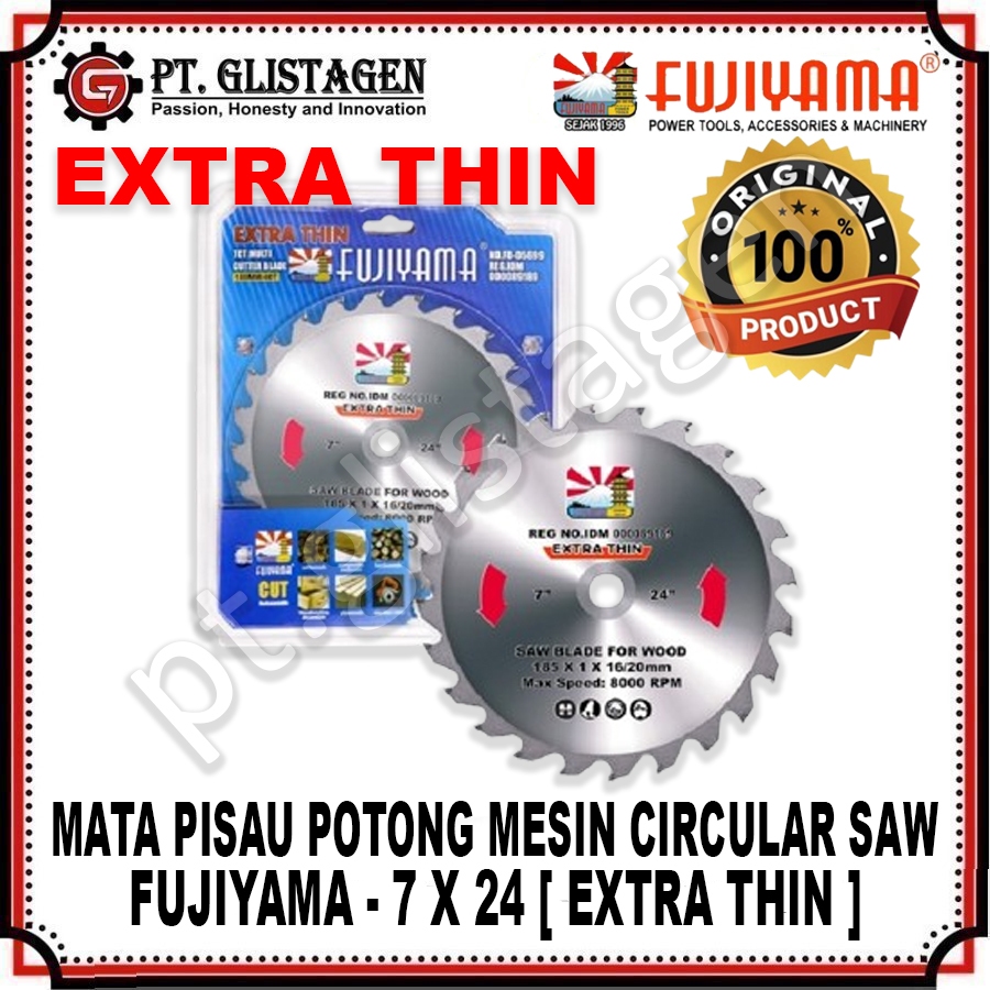 QH FUJIYAMA Mata Circular Saw 7" inch x 24 T EXTRA THIN Mata Potong Circular Saw Kayu 7"in x 24T