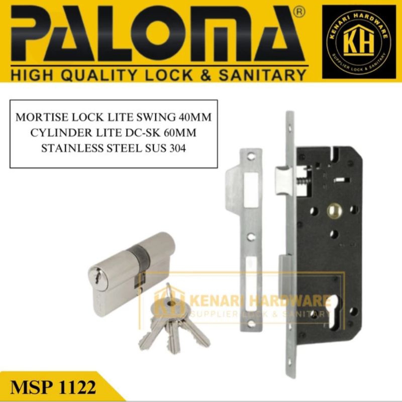 PALOMA MSP 1122 MORTISE BODY KUNCI SET CYLINDER KUNCI PINTU