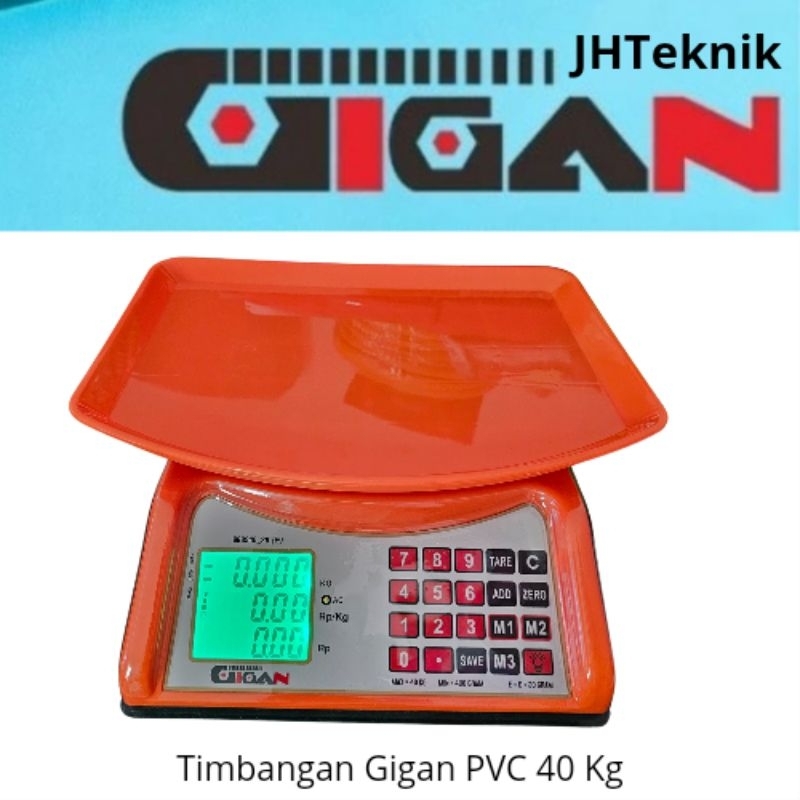 JHTeknik Timbangan Duduk PVC 40Kg GIGAN Original/Timbangan Duduk Digital Plastik 40 KG GIGAN