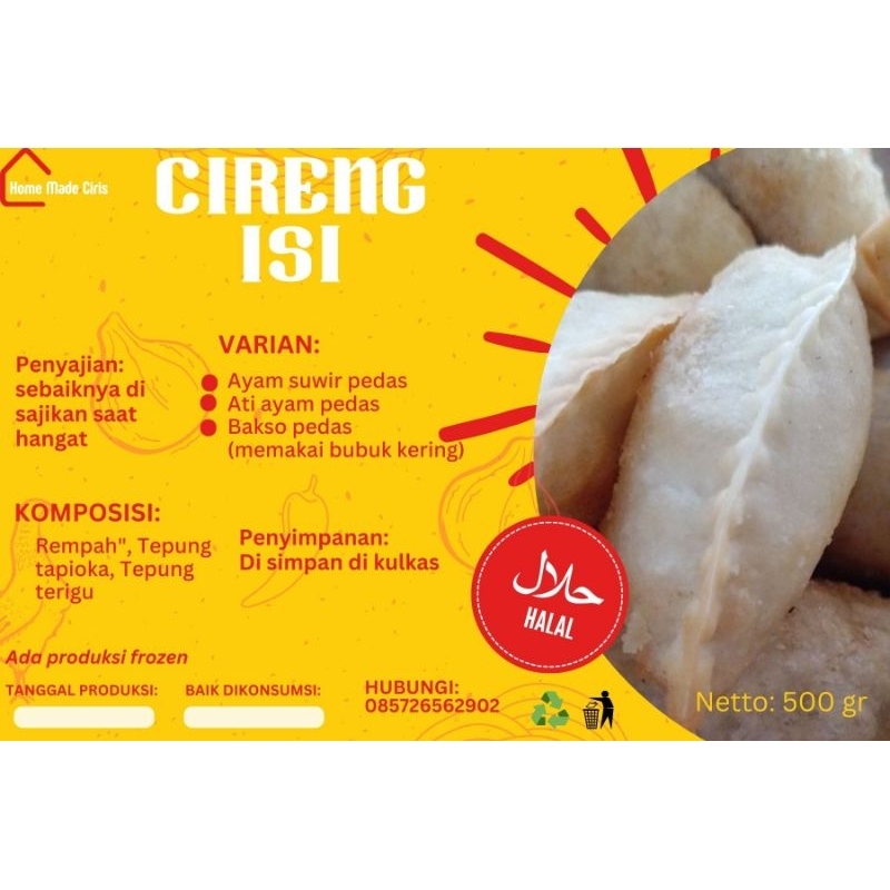 

Ciris (cireng isi) varian ati ampela pedas