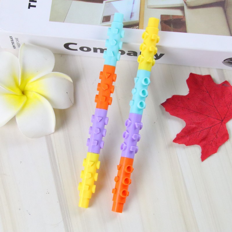 

D3W! SELUSIN Pulpen Gel Model Lego Warna Warni / Building Block Pen S0261