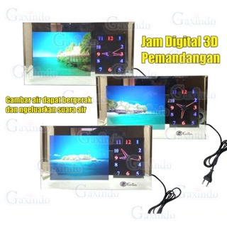 JAM PEMANDANGAN 3D J1832 JAM DIGITAL PEMANDANGAN 3D JAM DINDING
