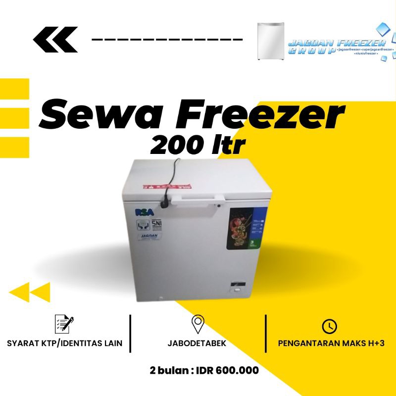 Jagoan Freezer - Sewa Freezer Makanan 200 ltr - 2 bulan'