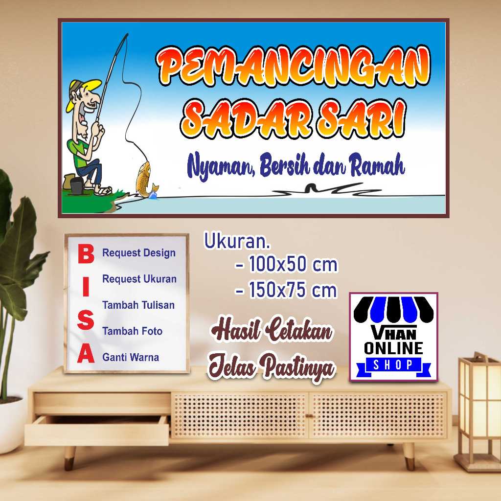 Custom Banner Spanduk MMT Untuk Tempat Pemancingan Ikan Bagus Murah