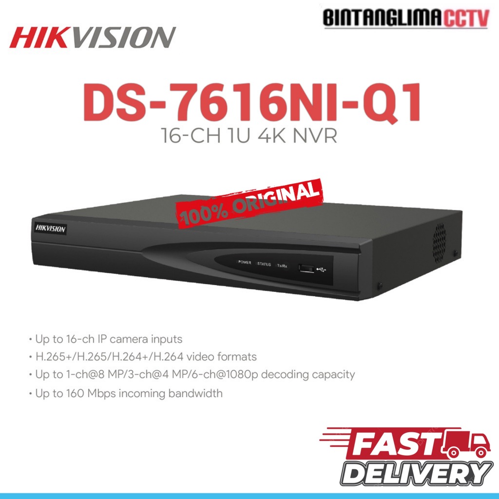 Nvr hikvision 16ch ds7616ni-Q1