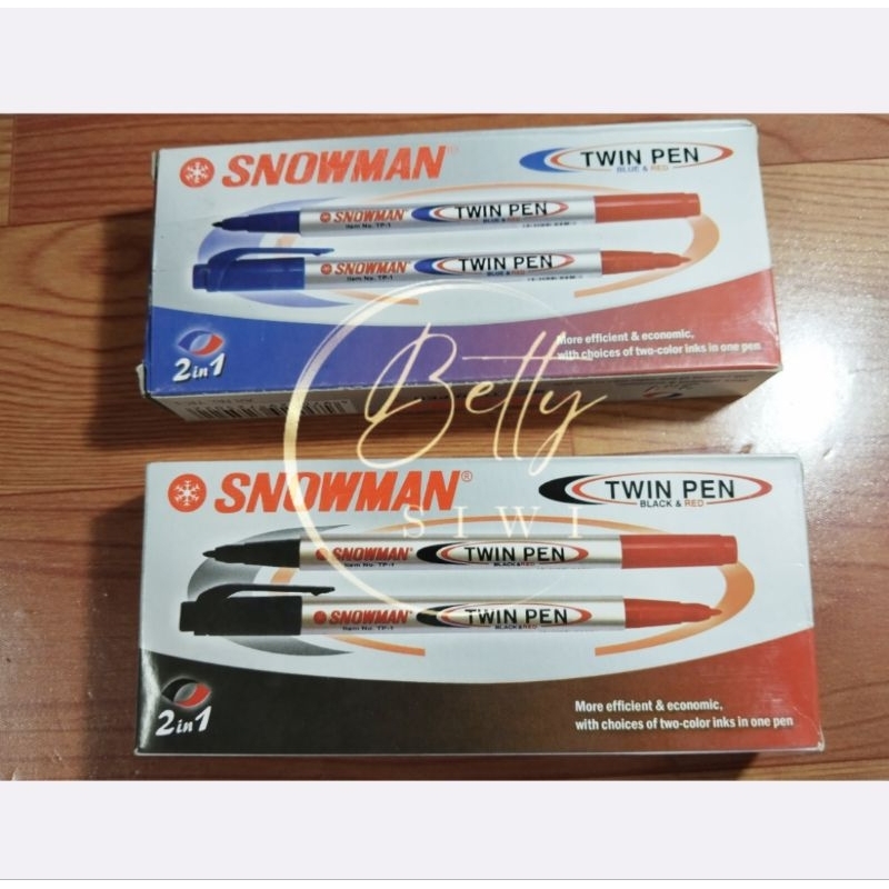 

Pulpen/Spidol TwinPen SNOWMAN 2in1 perlusin 12pcs