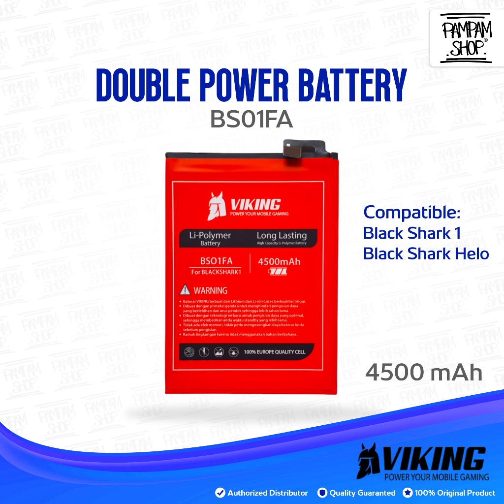 VIKING Double Power Baterai XiaoMi BS01FA Black Shark 1 BlackShark Helo Batre Batrai Battery Origina