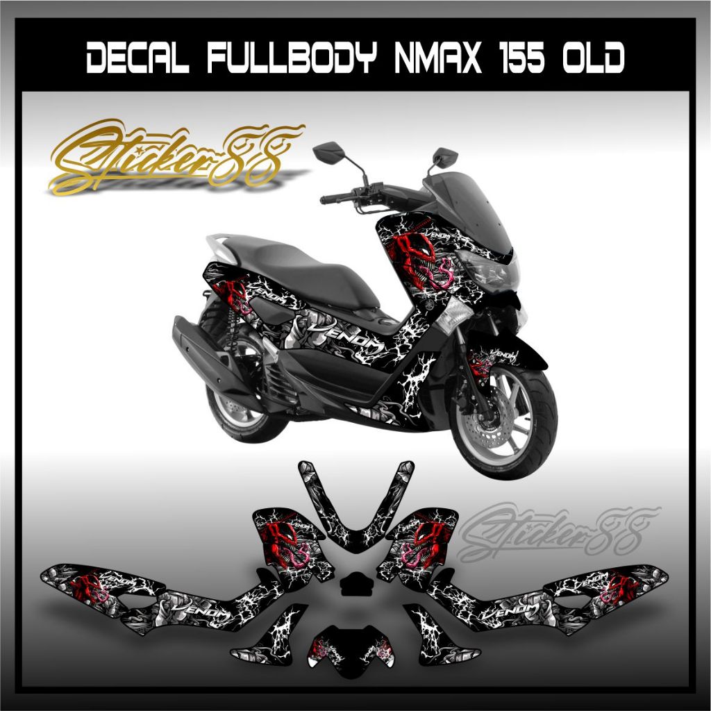 Decal Nmax OLD 2015 - 2019Stiker Full Body NEW Nmax 155 Tahun 2020 -2023 VENOM