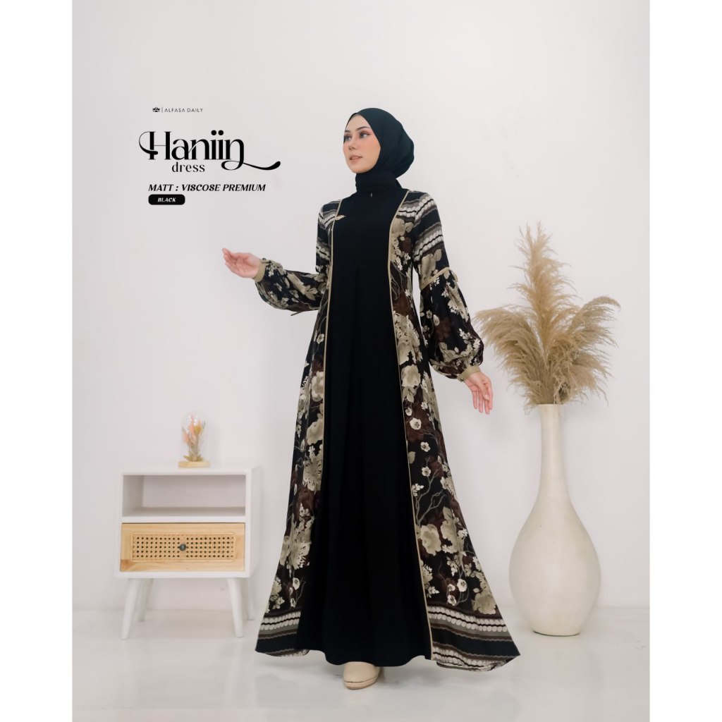 COD || HANIIN DRESS BY ALFASA DAILY | DRESS VISCOSE PREMIUM | DRESS MOTIF MIX POLOS | GAMIS CANTIK |