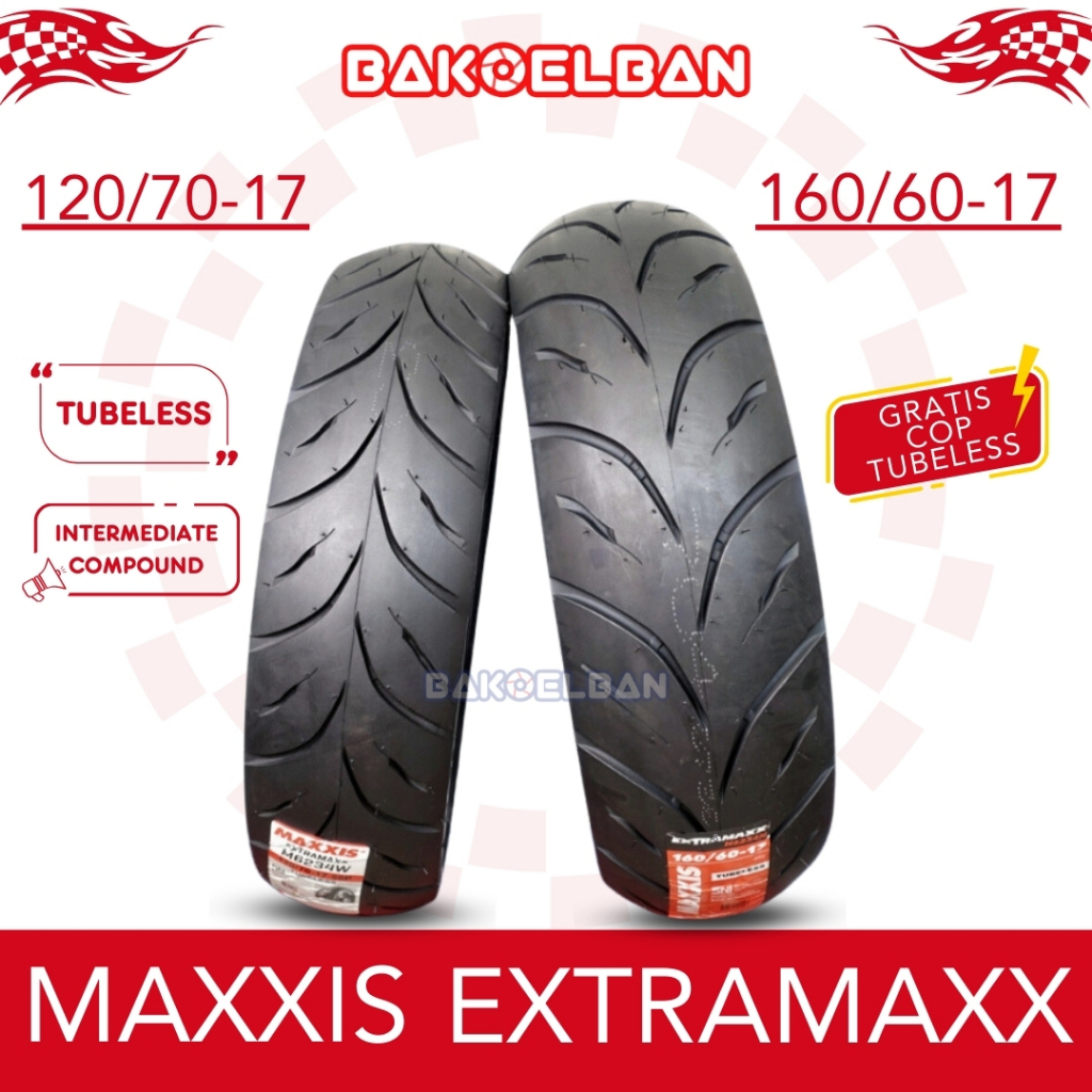 PAKET BAN MAXXIS EXTRAMAXX 120/70-17 & 160/60-17