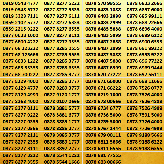 Nomor Cantik XL Bebas Triple A - 000 - 111 - 333 - 777 - 888 - 999