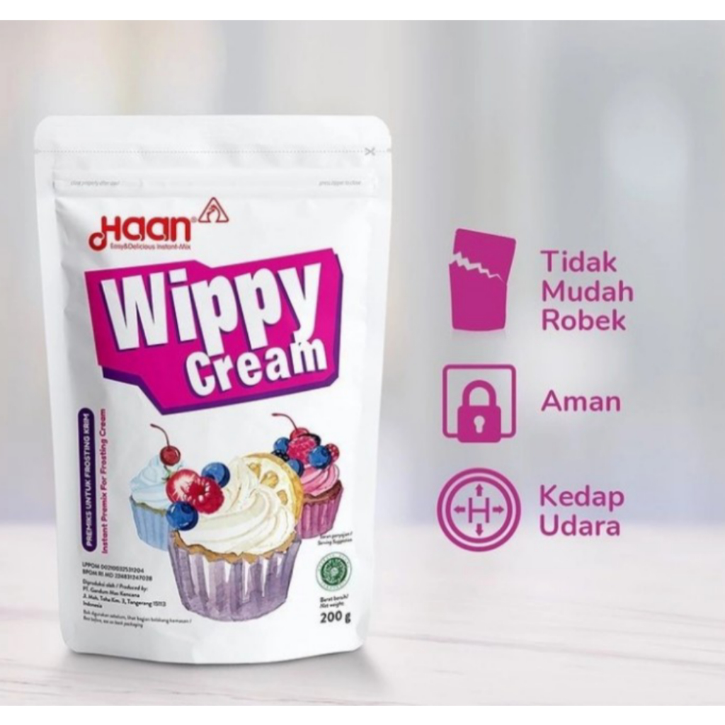 

HAAN WIPPY CREAM POUCH 200 GR WHIPPING CREAM BUBUK