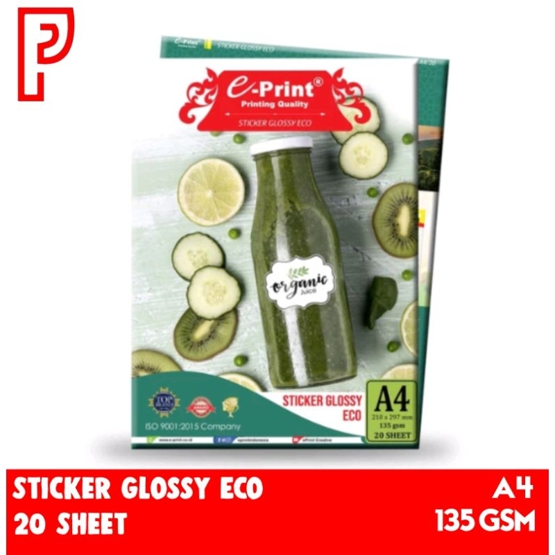 

e PRINT STICKER GLOSSY ECO A4, 135 GSM, 20 SHEET
