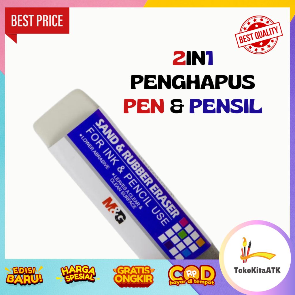 

1 PCS Penghapus Sand & Rubber - Eraser Pensil dan Bolpen - Pcs M&G
