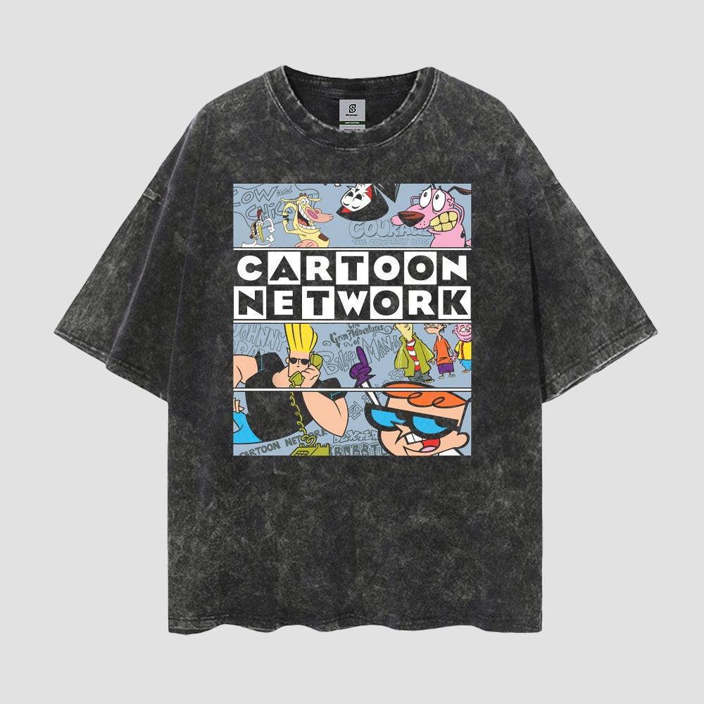 Cartoon Network Characters Clasicc Vintage Style Oversize Washed Tee
