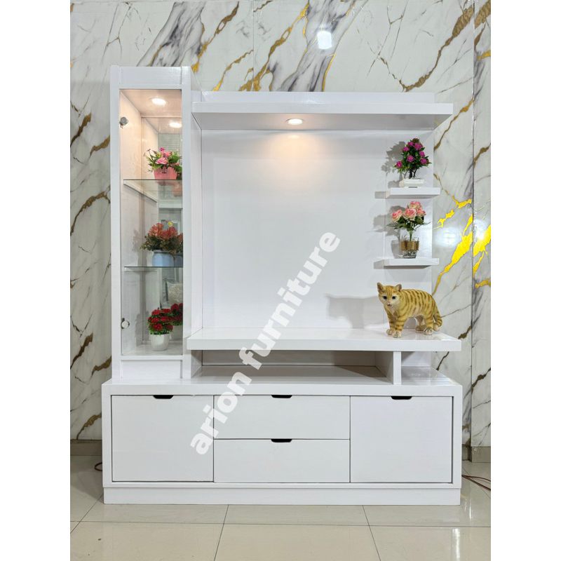 Back drop// bufet tv lampu led/Bufet TV 32-49INC / Pajangan hias / Lemari Tv MULTRIPLEK/ bufet tv mi