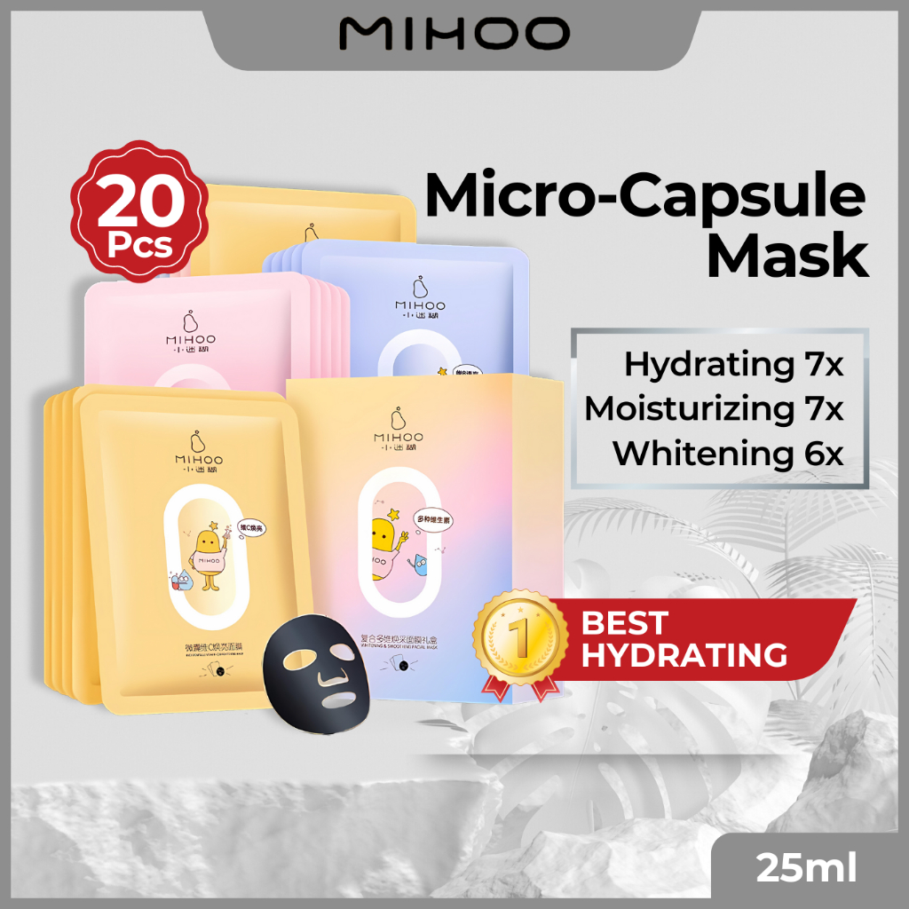 Masker Mihoo [20PCS] Sheet Mask melembabkan mencerahkan Hyaluronic acid bird nest moisturizing mask