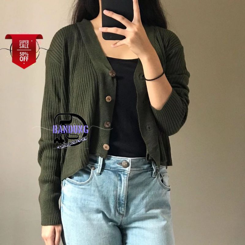 KARDIGAN RAJUT WANITA SWEATER BERKANCING