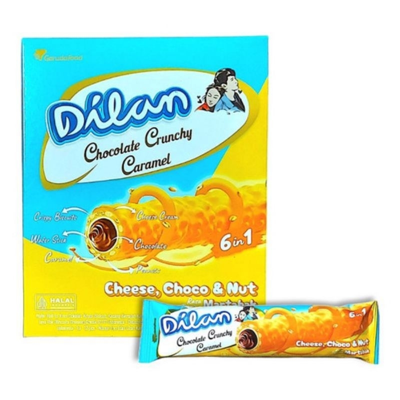 

Dilan Chocolate crunchy caramel 1 Box isi 12 Pcs