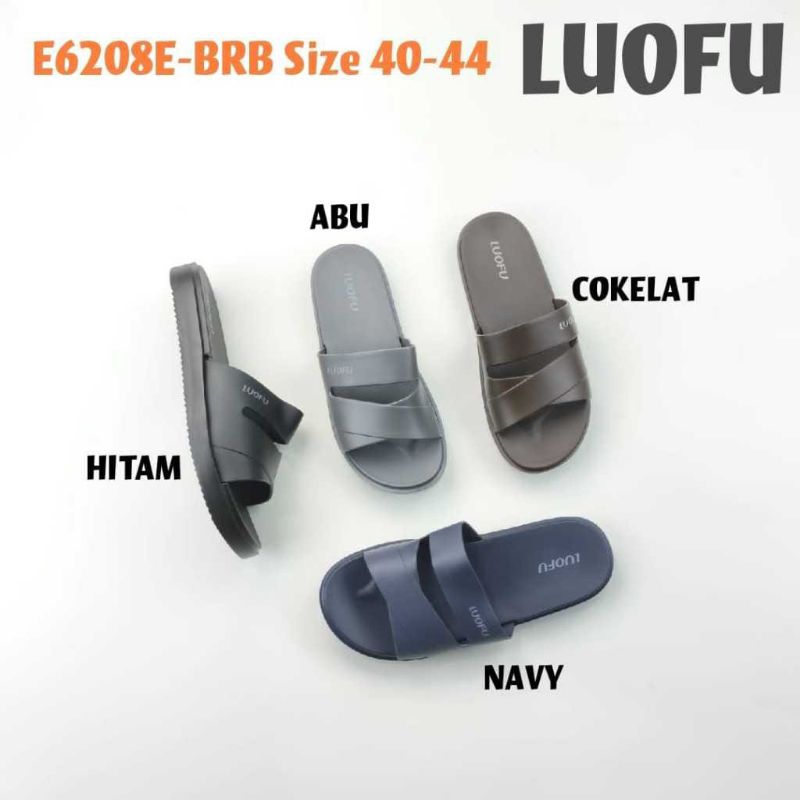 Sendal cowok LUOFU ORIGINAL jelly sendal jepit murah luofu E6208E Sendal selop