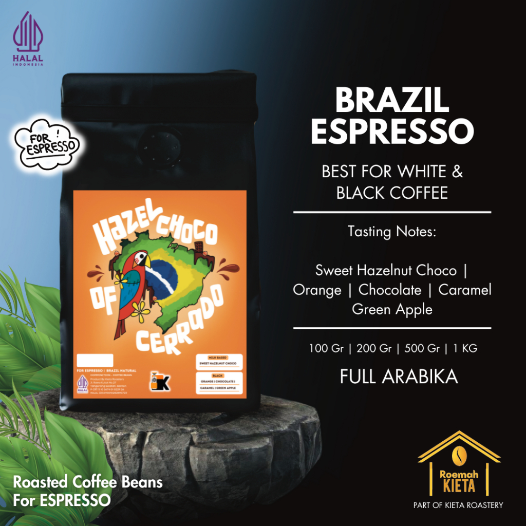 

Roemah Kieta - Biji Kopi Arabika BRAZIL For ESPRESSO | Bubuk Roasted Espresso Coffee Beans