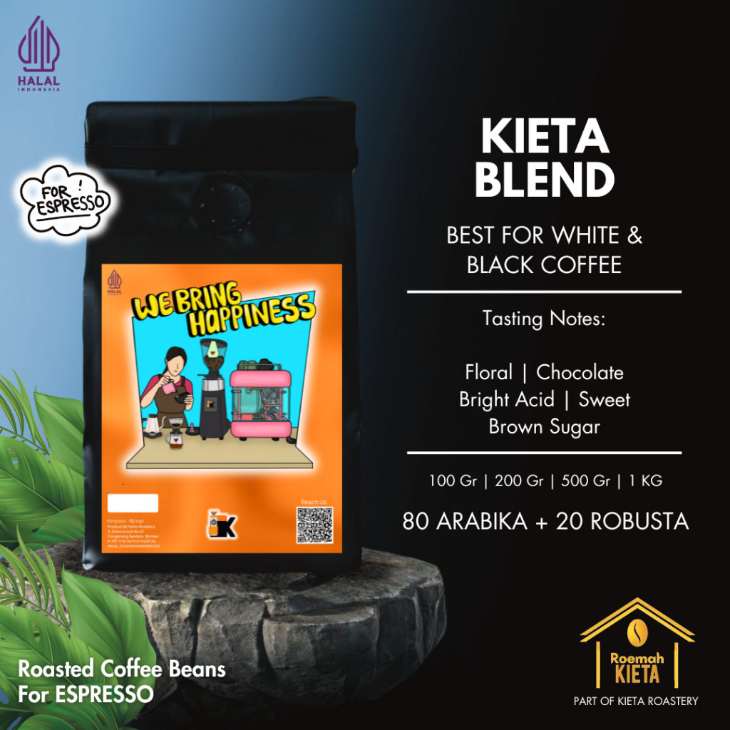 

Roemah Kieta - Biji Kopi 80% Arabika KIETA For ESPRESSO | Bubuk Roasted Espresso Coffee Beans