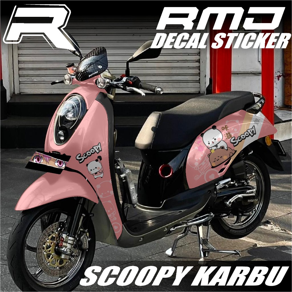 Stiker Decal Full body Scoopy Karbu Sticker Motor Scoopy Lama/Karbu Desain Terbaru Motif  LUCU