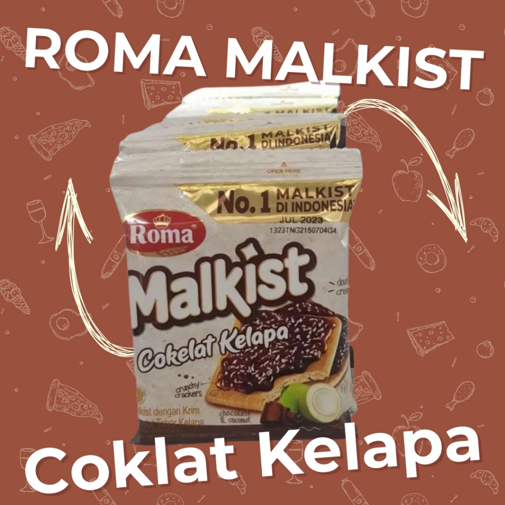 

Roma Biscuit Malkist Coklat Kelapa Biskuit Cemilan Snack Murah Isi 10 pcs