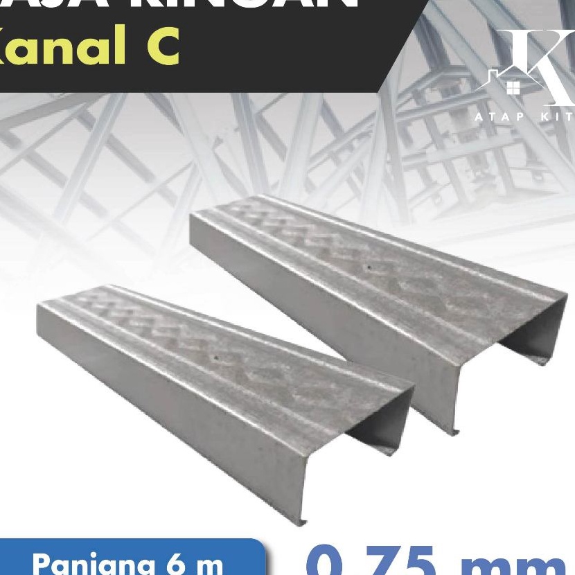 HJ6 Baja Ringan 75 mm  Kanal C  CNP Baja Ringan  C75  Truss C75