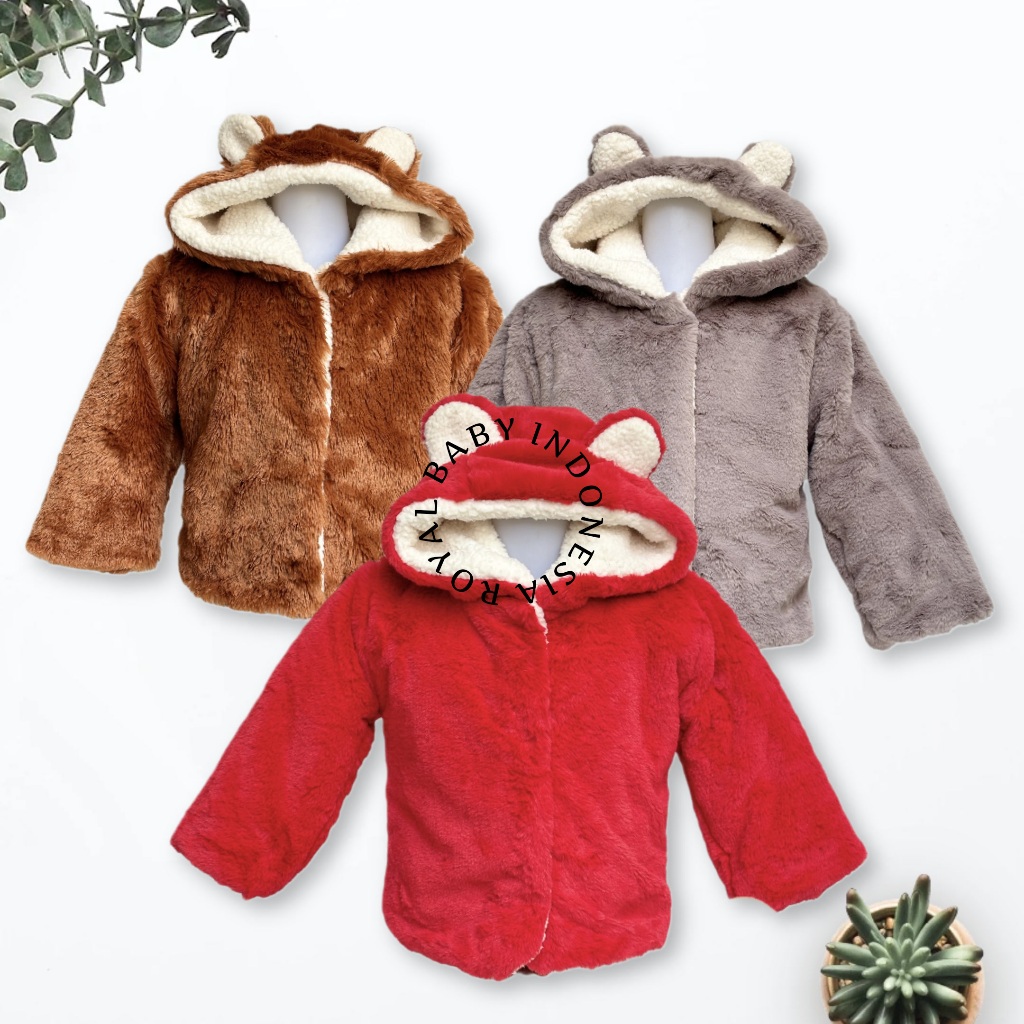 Baby Fur Coat Fox - Jaket Mantel Bulu Anak Laki-Laki Perempuan