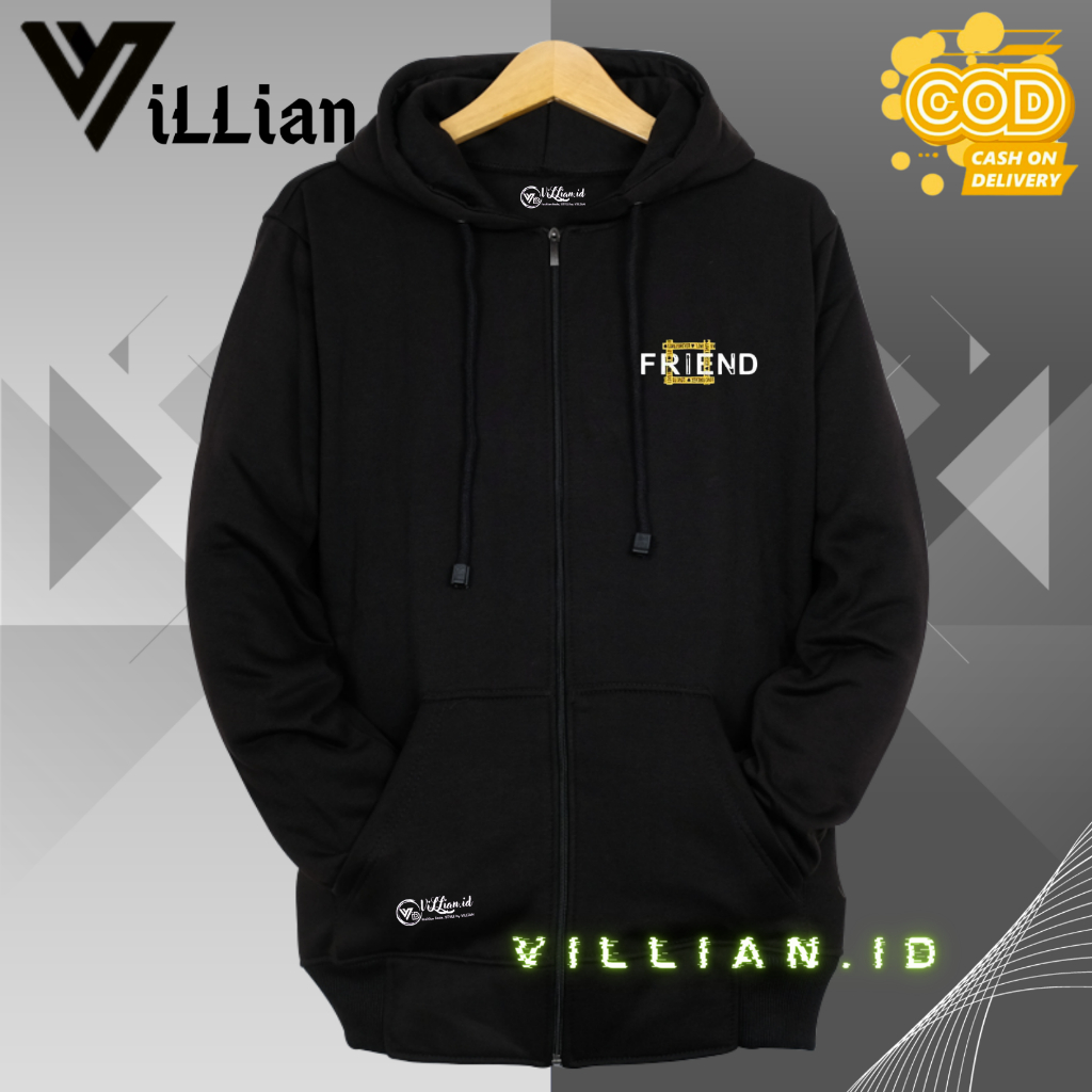 Jaket Hoodie Zipper Distro Pria Wanita Bahan Flecee Katun 100% Original Rounata Local Brand Bandung 