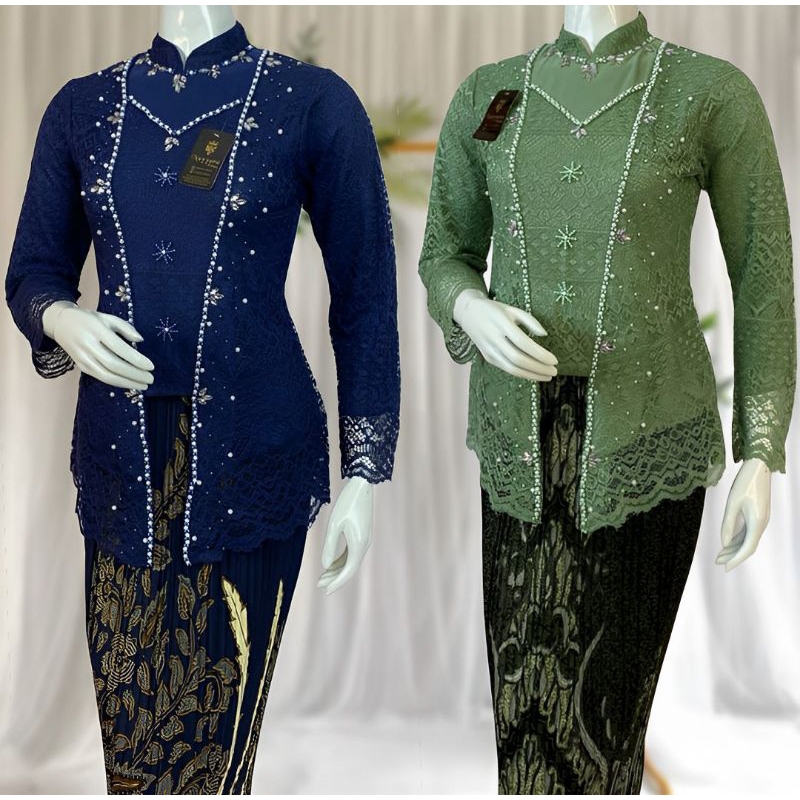 Atasan Kebaya Brokat Modern Kebaya Jumbo Ld 120 Kutubaru Kerah Payet