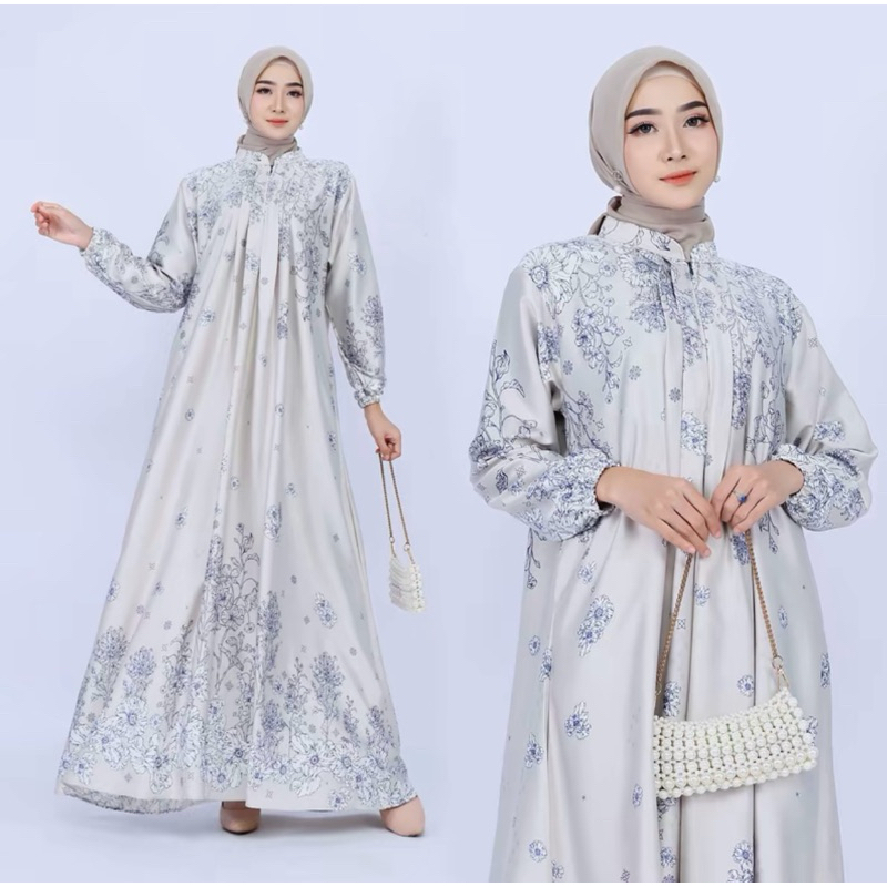 Gamis Silk Premium nahdya motif Bunga