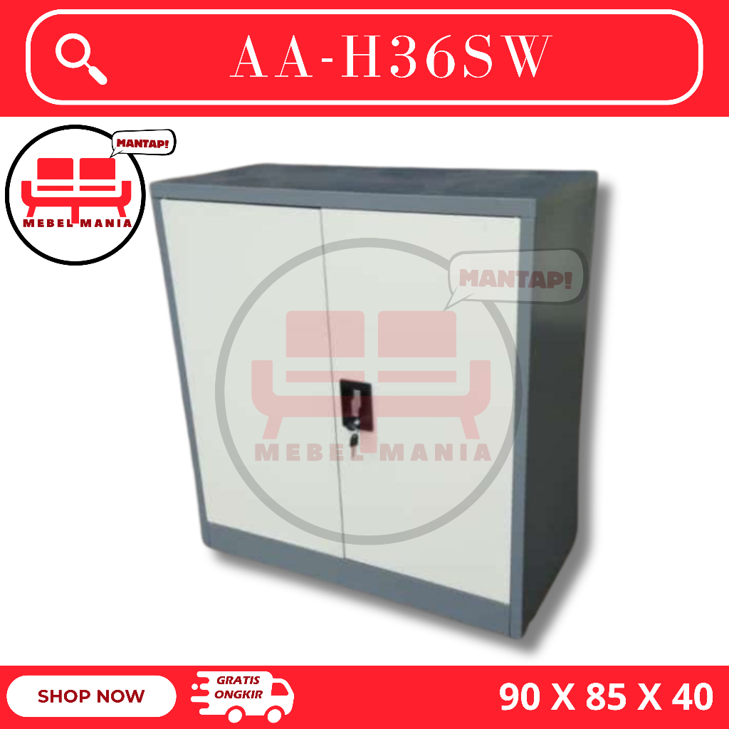 Lemari Arsip Besi Cabinet Pendek AA-H36SW - Lemari besi Pendek
