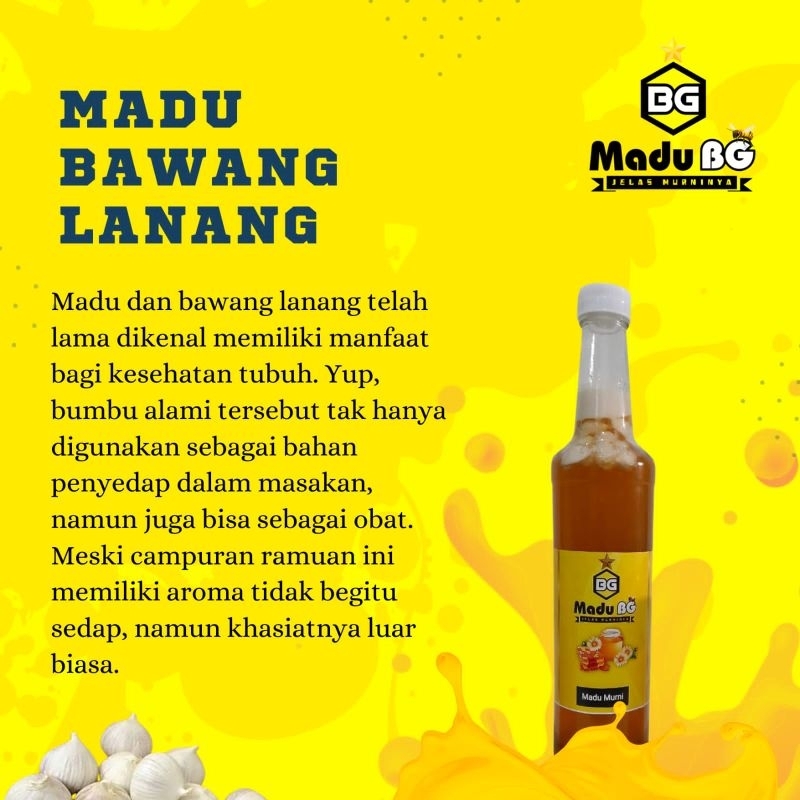 

Madu BG Bawang Lanang - Madu Asli Plus Bawang Putih Tunggal [Bawang Lanang] Madu Herbal Berbagai Penyakit
