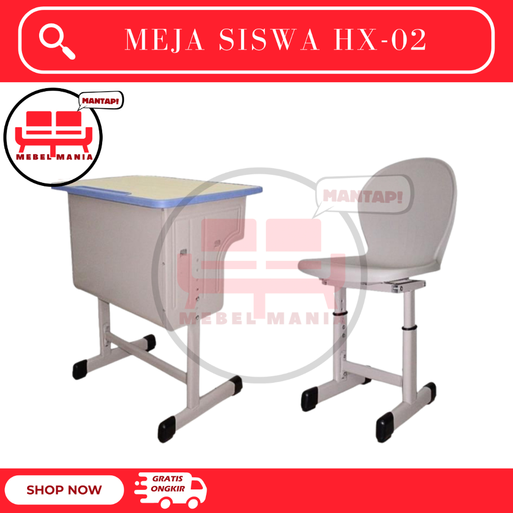 Meja Sekolah HX-02 / Meja Siswa / Meja Belajar / Bangku Sekolah / Meja Sekolah SMU /kursi sekolah / 