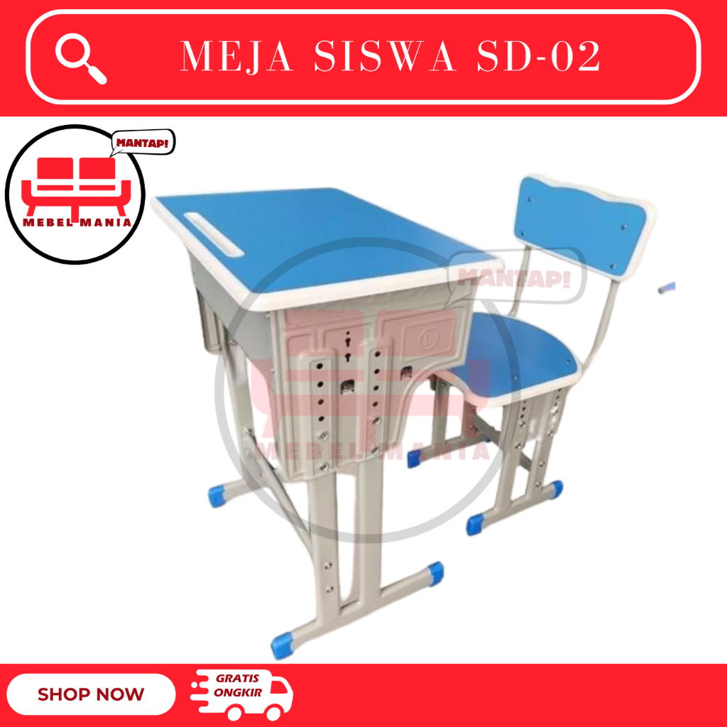 Meja Sekolah SD-002 / Meja Siswa / Meja Belajar / Bangku Sekolah / Meja Sekolah SMU /kursi sekolah /