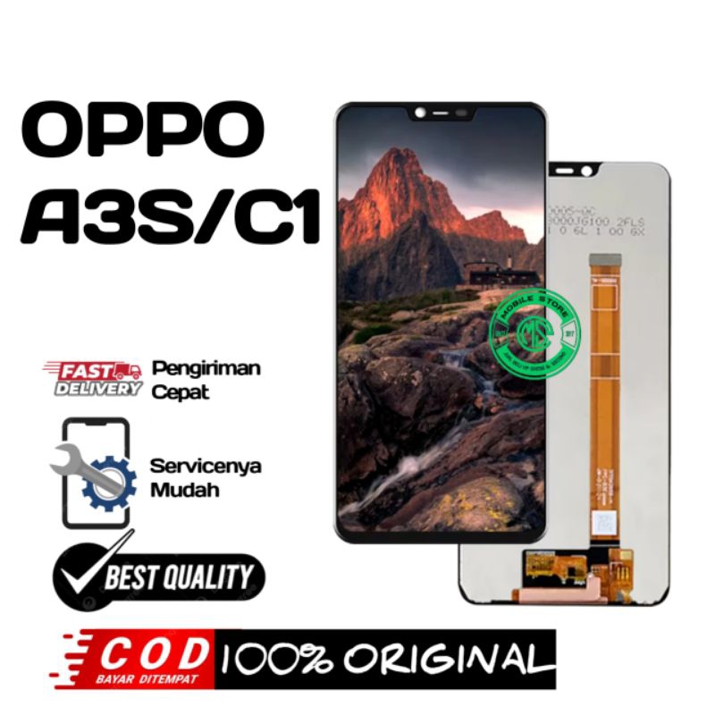 Lcd Oppo A3s/C1/A5 Fullset touchscreen original asli 100%