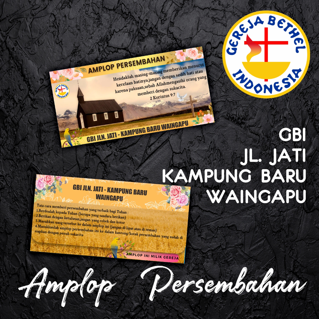 

Amplop Persembahan untuk GBI Jl. Jati - Kampung Baru Waingapu