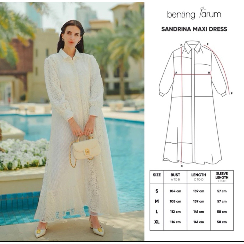 Benang jarum Sandrina maxi Dress Preloved