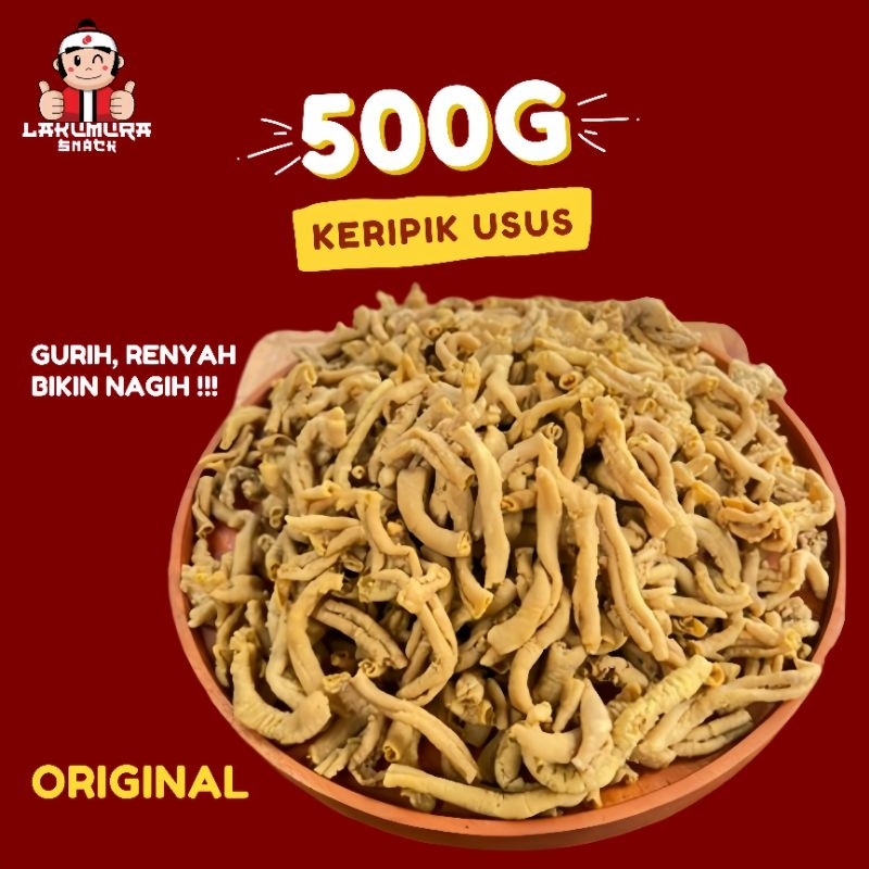 

LAKUMURA SNACK KERIPIK USUS KRISPY OROGINAL 500 GRAM