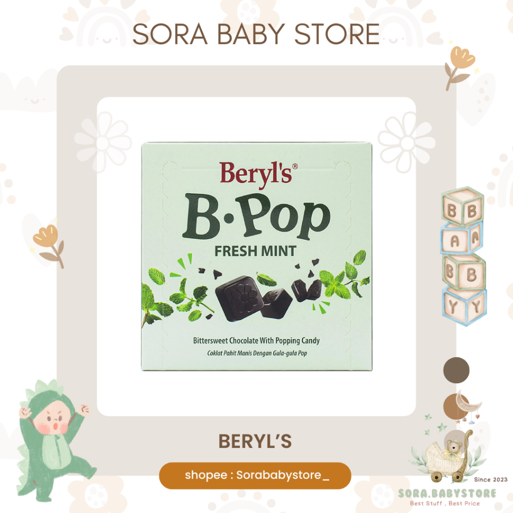 

Beryl's B.POP Fresh Mint Bittersweet Chocolate With Popping Candy (50g)