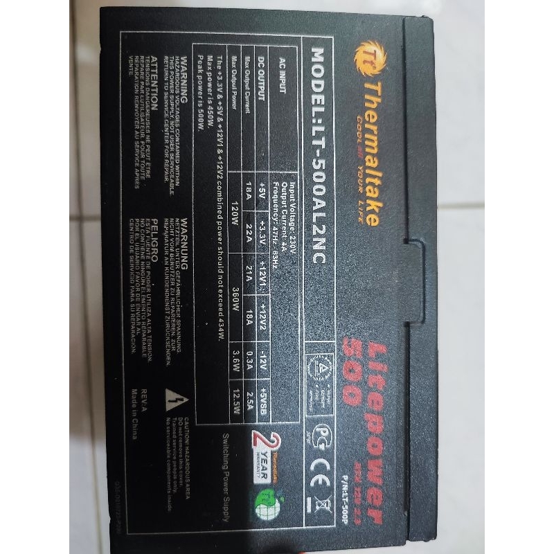 Power Supply Thermaltake Litepower 500 Seken