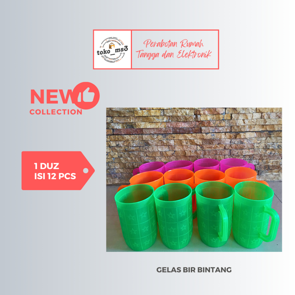 Gelas Bir Plastik/Gelas Warna Plastik/Gelas Cantel