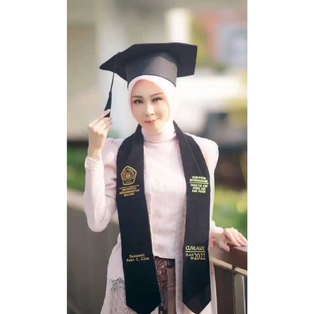1 HARI JADI SELEMPANG WISUDA KALUNG 4 BORDIR selempang wisuda selempang rumbai selempang bludru