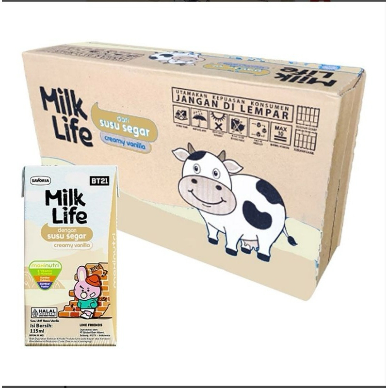 SIDOARJO PROMO SUSU UHT MILK LIFE 1DUS 115ml ISI 40PCS + 5PCS CREAMY VANILA - TOSERBAMURAH1